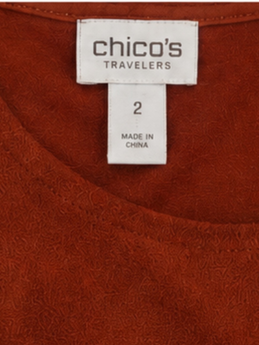 Chico's Rust Scoop Neck Travelers Tank in size 2 (12-14) - Picture 2 of 6
